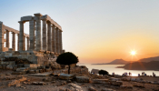 Monumental Grand Fashion Show Takes Place At The Temple Of Poseidon