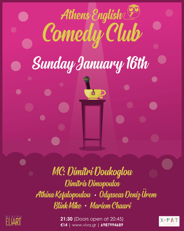 Get 25% OFF At The Upcoming 'Athens English Comedy Club' Show