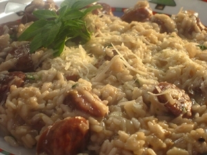 Mushroom And Sausage Risotto
