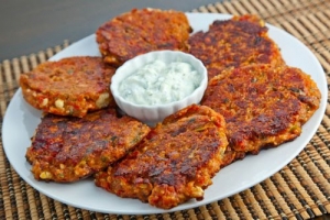 Ntomatokeftedes (Greek Tomato and Feta Fritters)