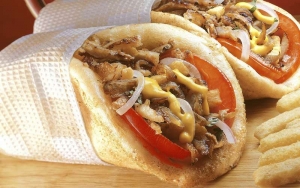 Souvlaki With Gyros Wrapped Pita Breads With Pork &amp; Tzatziki