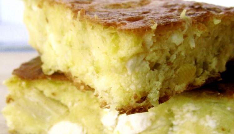 Plasto: Greek Style Corn Bread With Leeks And Feta Cheese