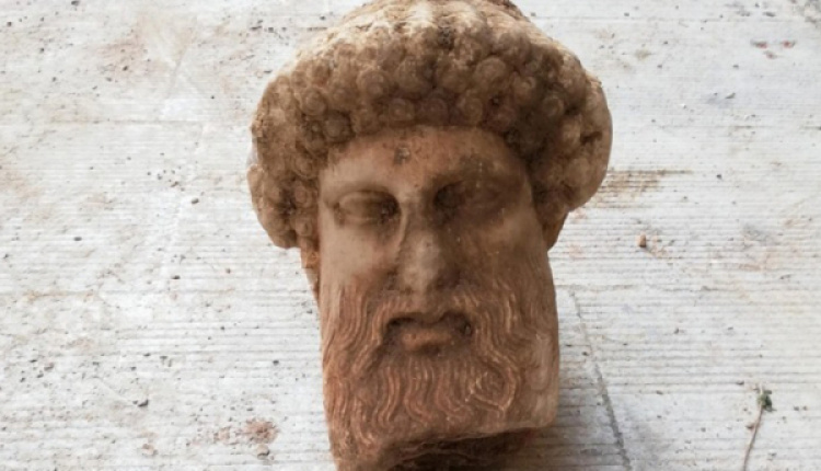 Ancient Head Sculpture Unearthed In Central Athens