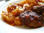 Baked Hamburger Patties (Biftekia) With Potatoes
