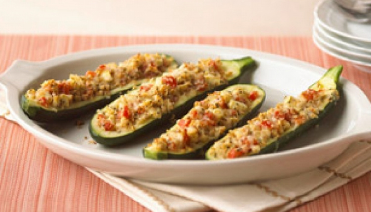 Stuffed Zucchini - Kolokithia Yemista