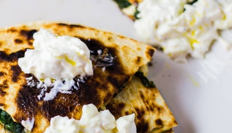 Greek Spinach & Feta Quesadillas By The Greek Glutton