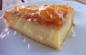 Traditional Greek Galaktoboureko - Greek Custard Pie With Syrup