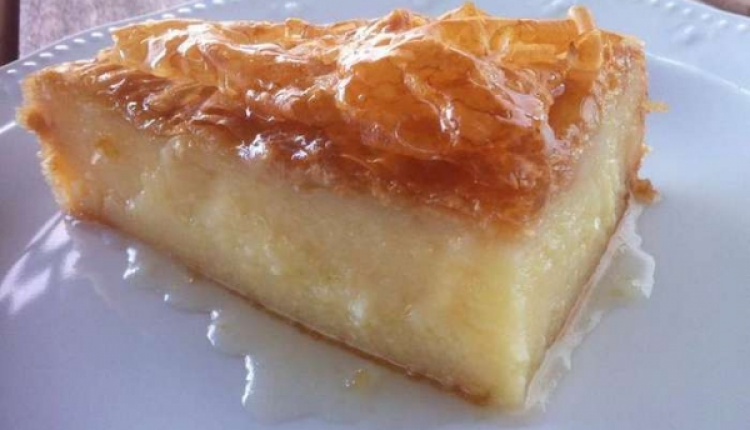 Traditional Greek Galaktoboureko - Greek Custard Pie With Syrup