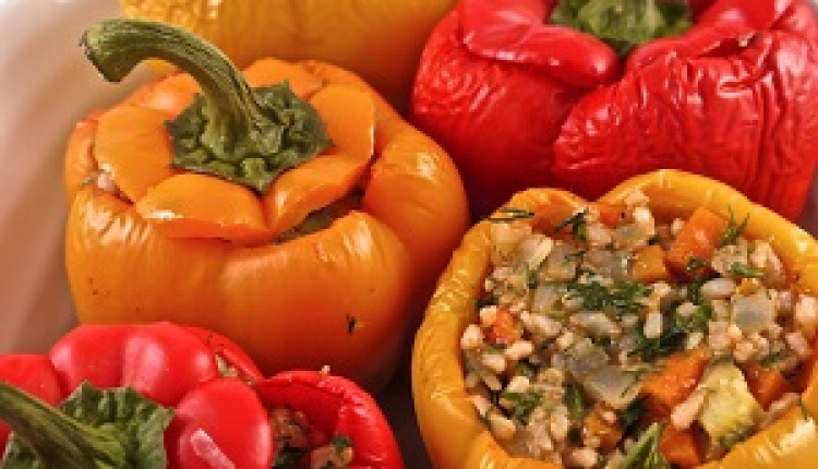 Fat Free Vegan Greek Rice Stuffed Peppers Recipe