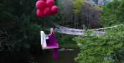 Flying Piano Over Tempi To Promote The Natural Heritage