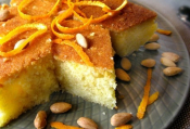 Almond Ravani (syrupy cake)