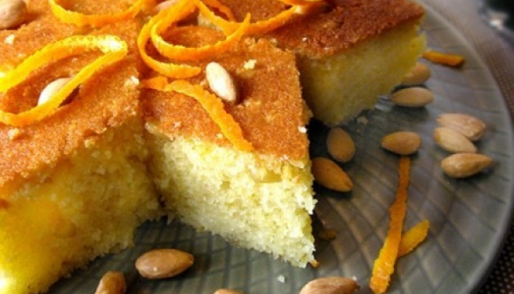 Almond Ravani (syrupy cake)