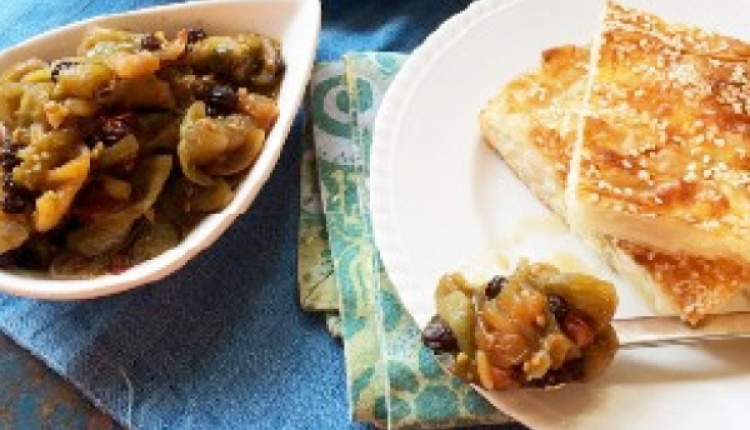 Pleated Feta Filo Pie &  Green Tomato Chutney